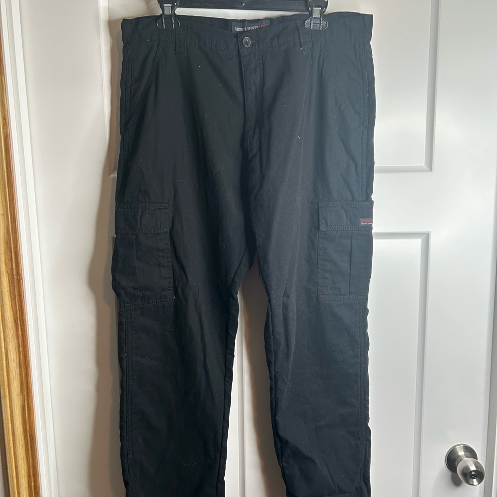 Vertical Sports Mens Size 34/30 Lined Cargo Pants Black Outdoors Gorpcore 6163